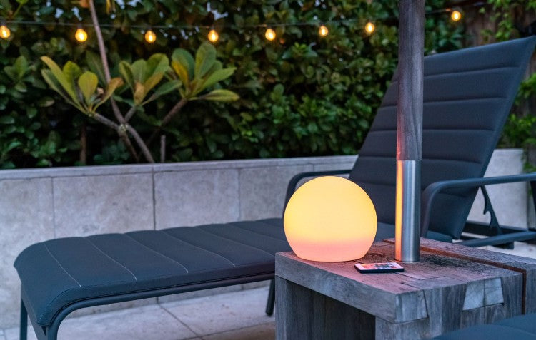 decorative solar lights displayed pool side