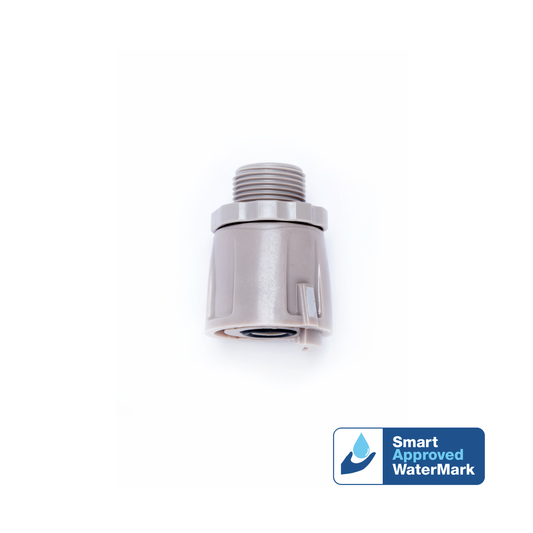 Grey accessory connector with swivel on white background with Smart Approved Watermark logo in corner