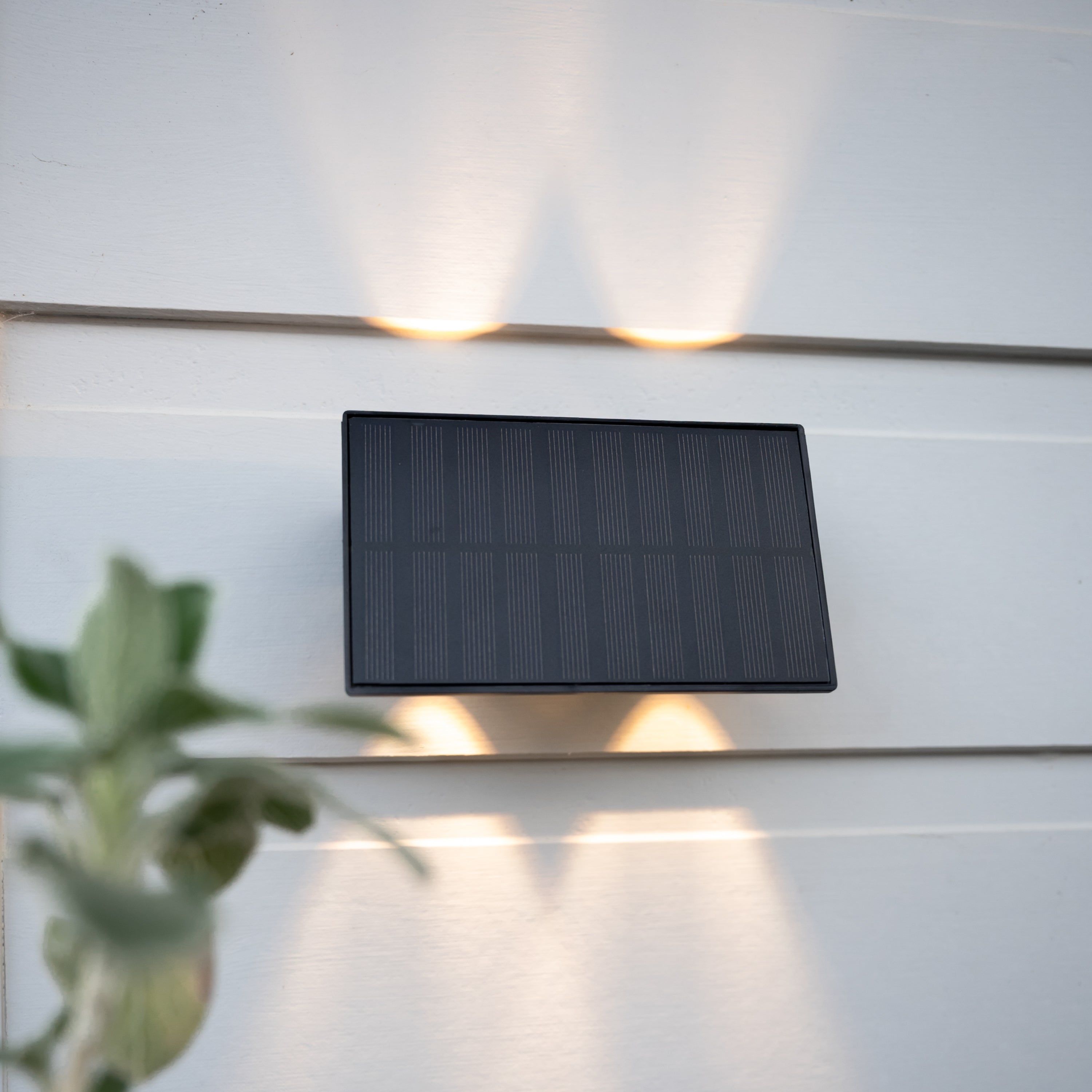 Solar panel store outdoor wall lights